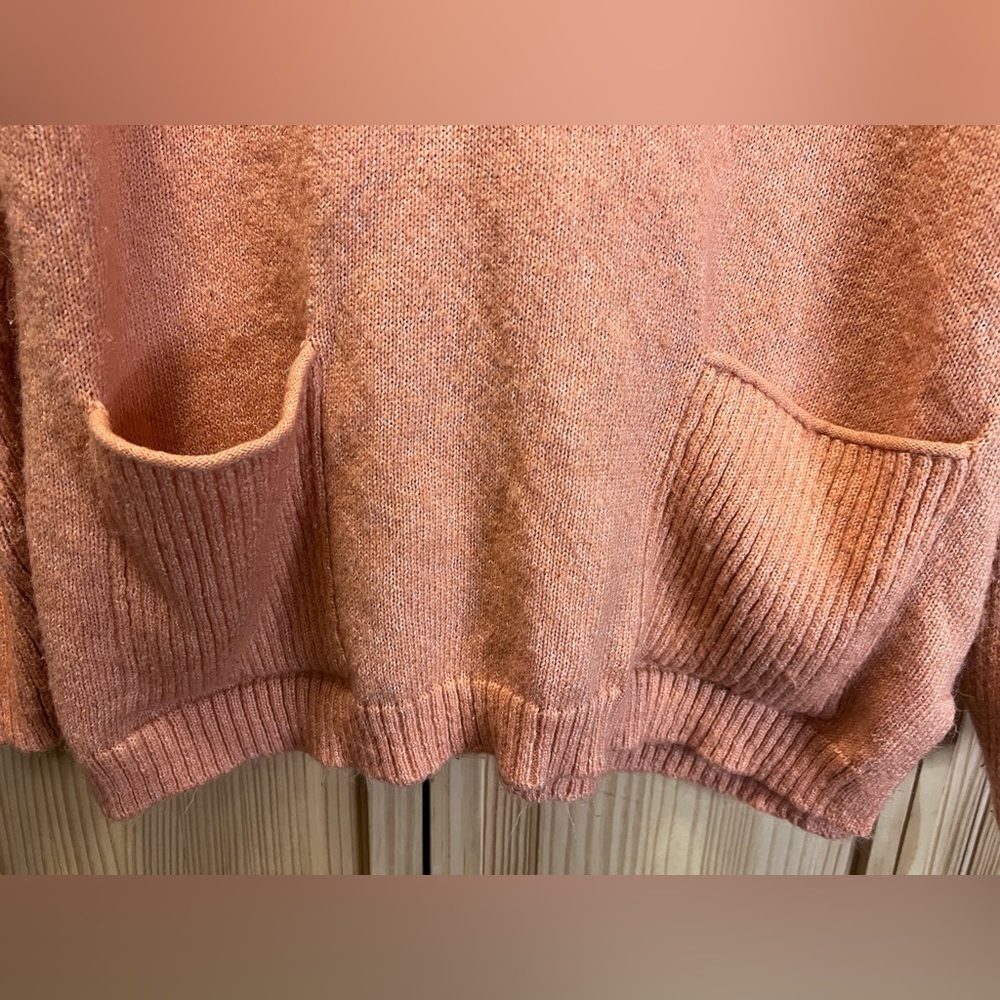 Christopher & Banks Turtle Neck Sweater with Front Pockets Pink Women’s Size XL - Picture 5 of 9